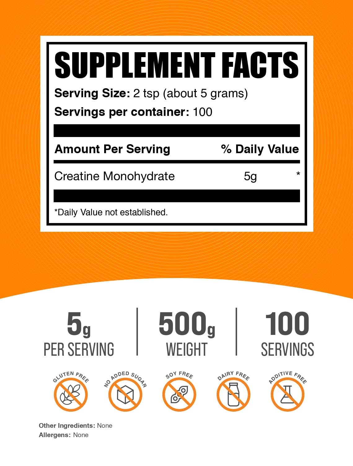 BulkSupplements Creatine Monohydrate Powder – Micronized, Unflavored, 500g