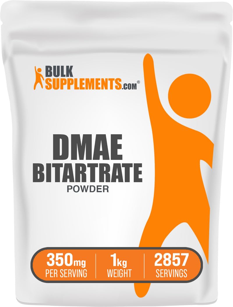 DMAE Bitartrate Powder 350mg/Serving – Unflavored & Gluten Free | BulkSupplements 1kg