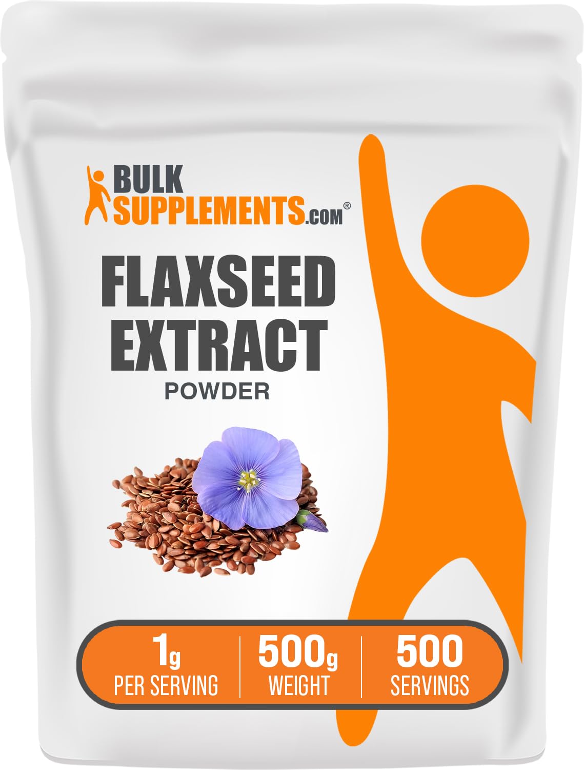 BulkSupplements Flaxseed Extract Powder – Omega-3, Vegan, 500g