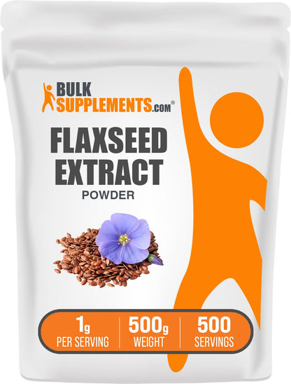 BulkSupplements Flaxseed Extract Powder – Omega-3, Vegan, 500g