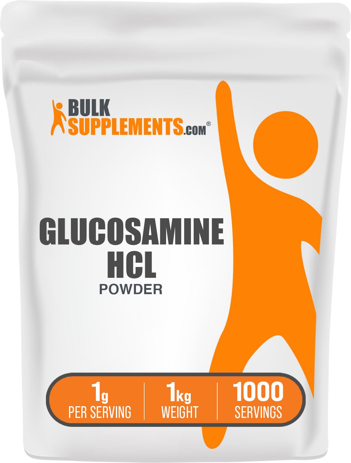 BulkSupplements.com Glucosamine HCl Powder – Joint Support, Gluten Free, 1g Serving, 1kg