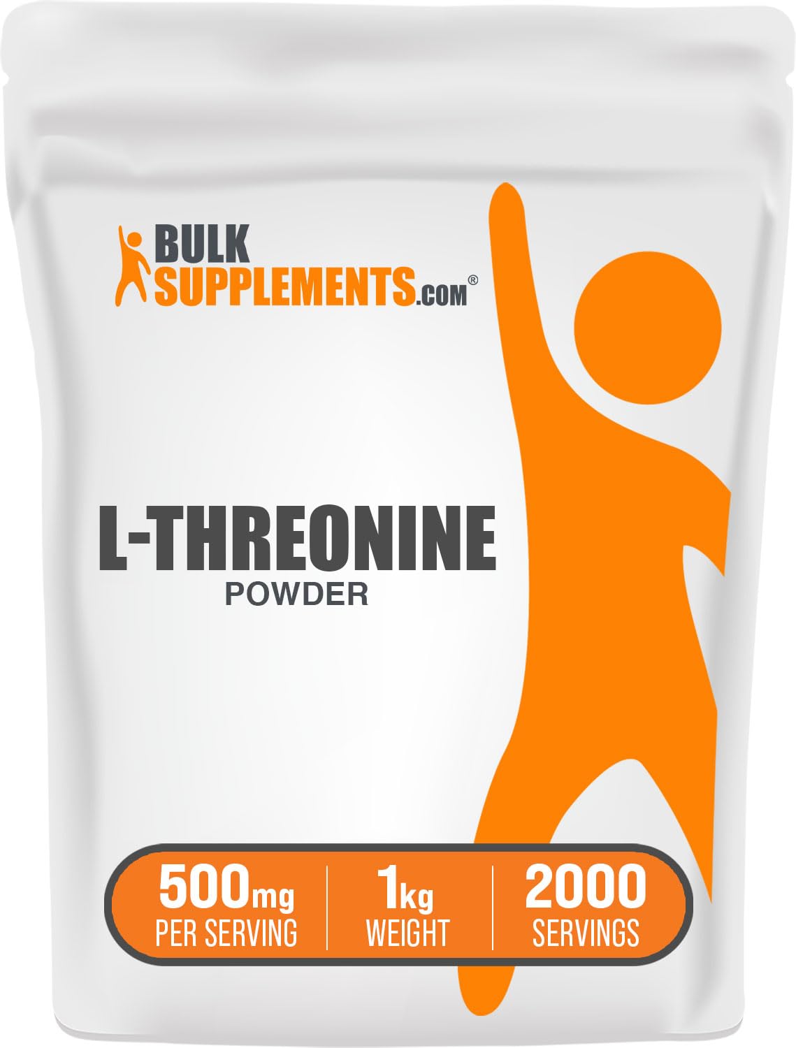 BulkSupplements L-Threonine Powder – 1kg, 500mg per Serving | Gluten Free Essential Amino Acid