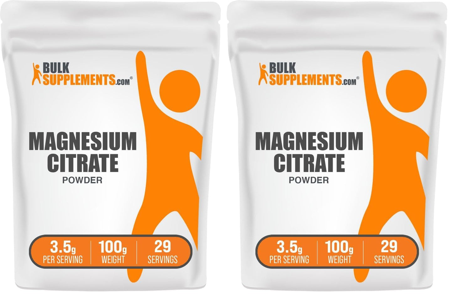 BulkSupplements Magnesium Citrate Powder 400mg | Gluten Free, Easy Absorption (100g x2)
