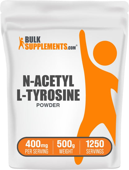 N-Acetyl L-Tyrosine Powder 500g – 400 mg per Serving – Unflavored & Gluten Free | BulkSupplements