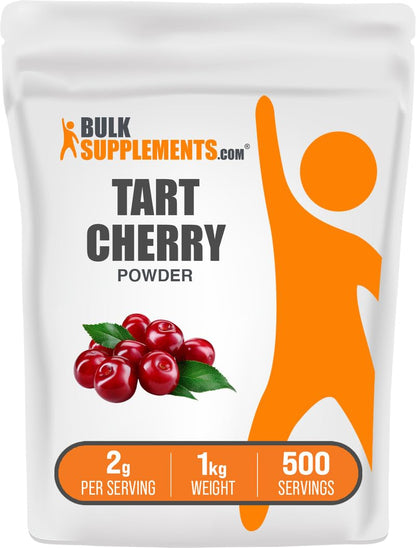 BulkSupplements Tart Cherry Powder - 1kg | Gluten Free, No Added Sugar