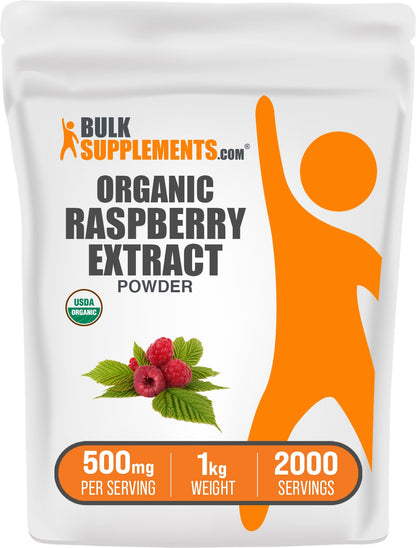 BulkSupplements Organic Raspberry Extract Powder – 1kg, Gluten Free