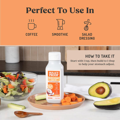 Bulletproof Brain Octane C8 MCT Oil, 32 oz – Keto Energy, Focus & Cravings Support