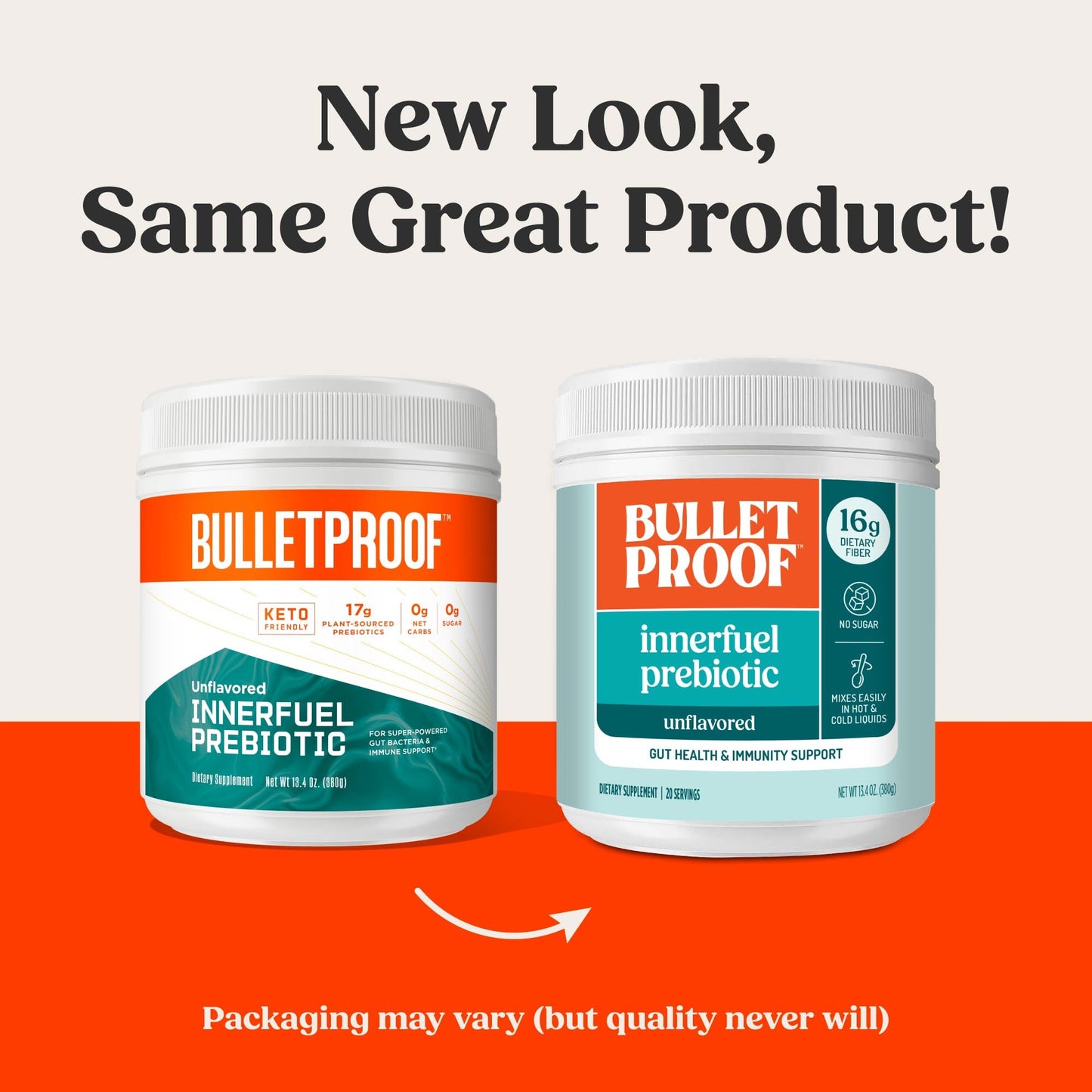 Bulletproof Unflavored Innerfuel Prebiotic Fiber Powder – 13.4 oz, Sugar-Free, Gluten-Free, Gut Health Support