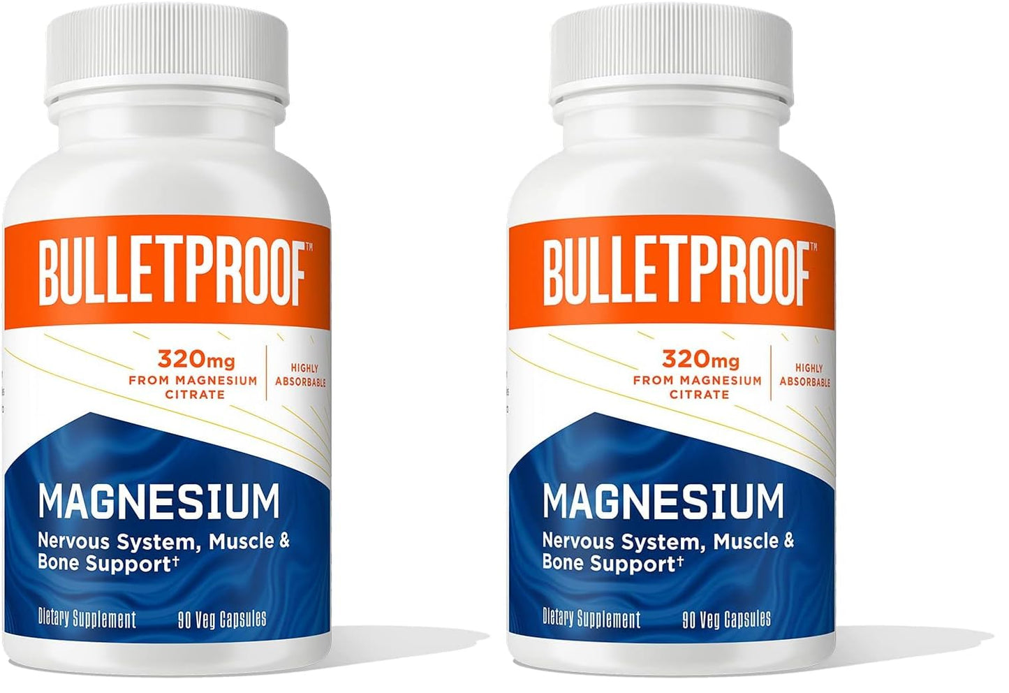 Bulletproof Magnesium Capsules – 90 Count (Pack of 2) for Nervous System, Muscles & Bones