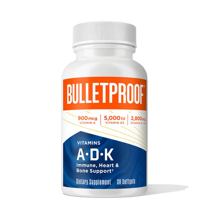 Bulletproof Vitamins A-D-K Softgels | 30 Count for Immune, Bone & Heart Support
