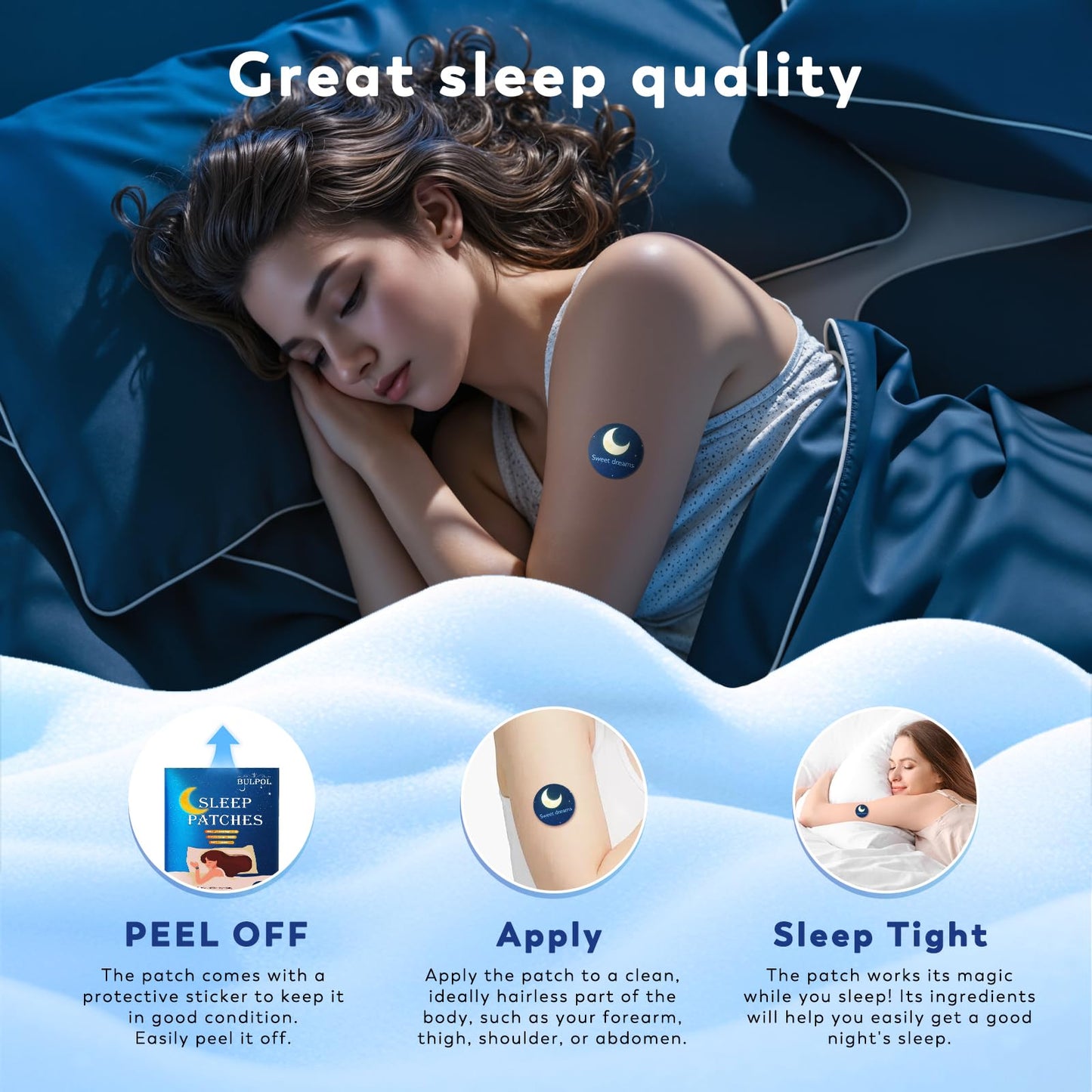 BULPOL Sleep Patches for Adults – 60 Pack, All-Natural Deep Sleep