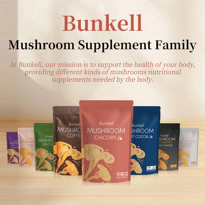 Bunkell Mushroom Chicory – Adaptogenic 6-Mushroom Powder for Energy, Digestion & Immunity