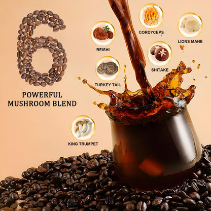 Bunkell Mushroom Coffee | Adaptogenic 6-Mushroom Blend for Energy & Immunity