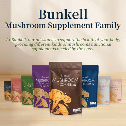 Bunkell Mushroom Coffee | Adaptogenic 6-Mushroom Blend for Energy & Immunity