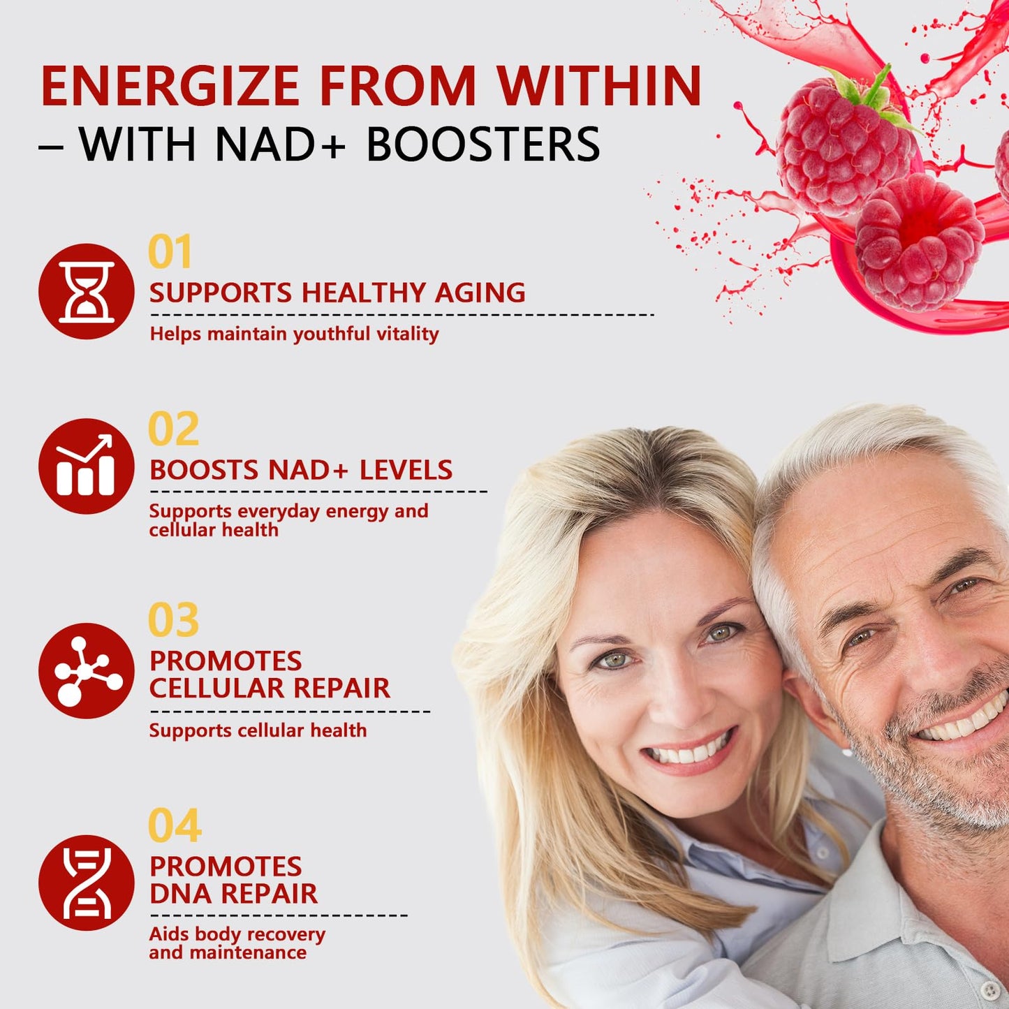 Buporai NAD Supplement 1000 mg Liquid Packets – NAD+ NR with Resveratrol, PQQ & Quercetin