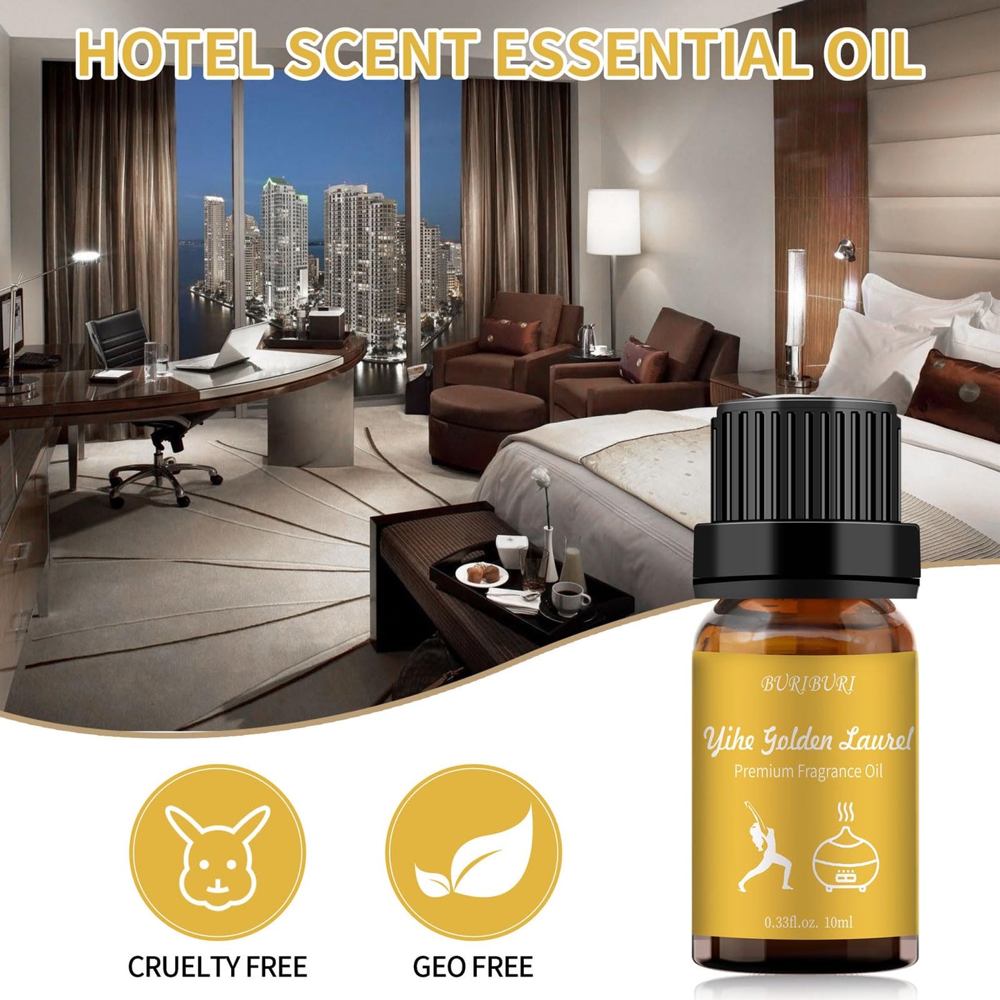 BURIBURI Hotel Scent Essential Oil – Yihe Golden Laurel | Luxury Hotel Fragrance & Diffuser Oil