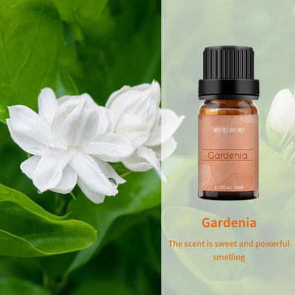 BURIBURI Jasmine & Gardenia Essential Oils Gift Set - 100% Pure, 10mlx2