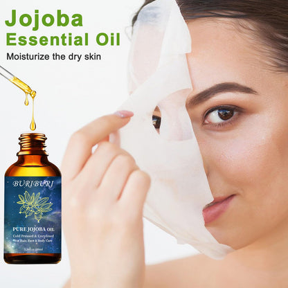 BURIBURI 100% Pure Organic Jojoba Carrier Oil – 100ml (3.38 fl oz) | Natural Hair & Skin Oil