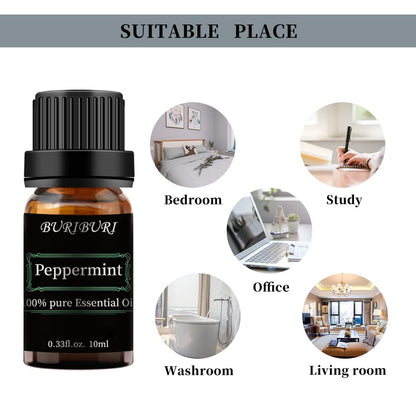 BURIBURI Peppermint Essential Oil — 100% Pure, 10ml | Organic Aromatherapy