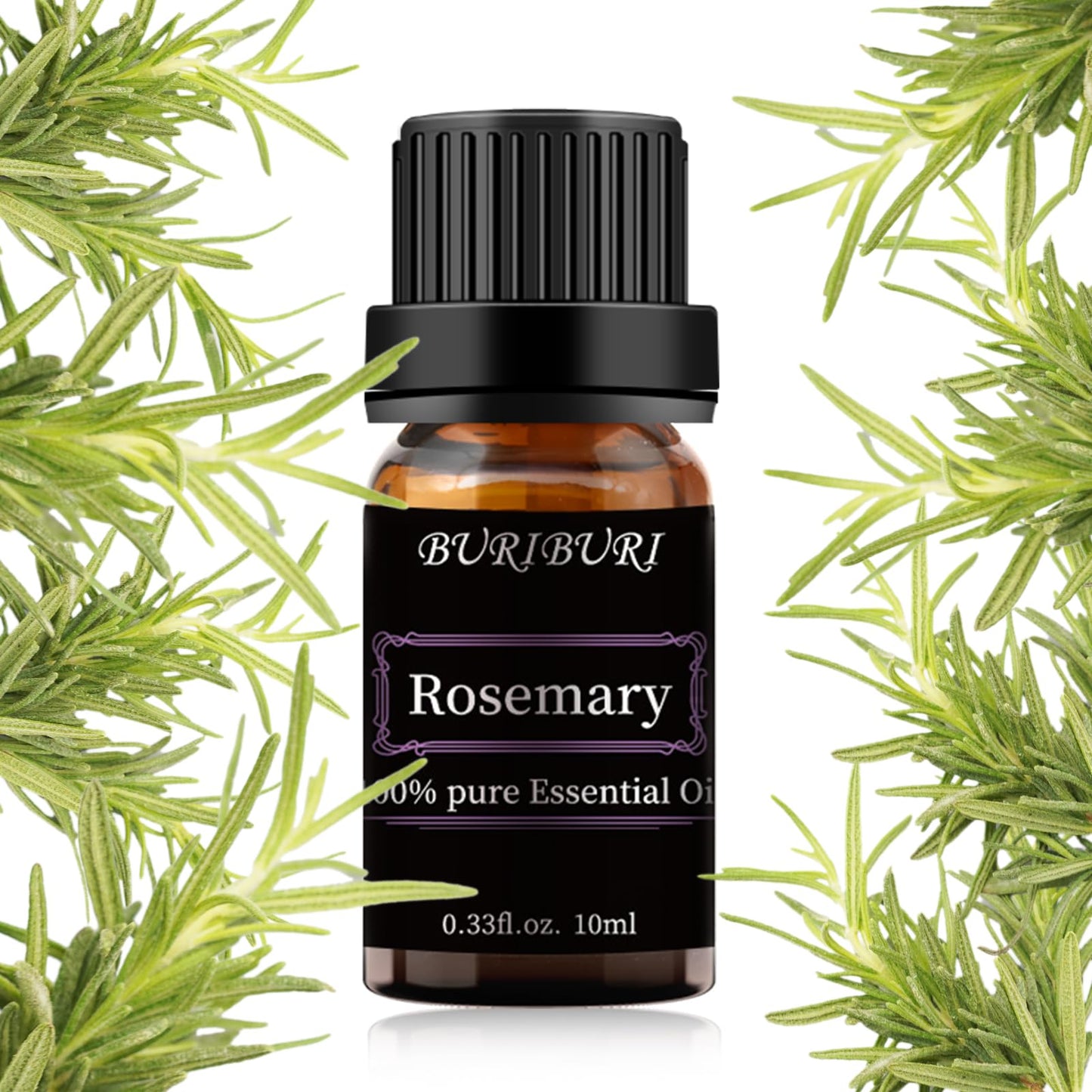 BURIBURI Rosemary Essential Oil 100% Pure – 10ml, Undiluted, Organic