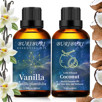 BURIBURI Vanilla & Coconut Essential Oils 100ml – Organic Aromatherapy