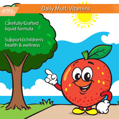 Buried Treasure Kids Liquid Multivitamin - 16 oz, 16 Servings, Orange Mango Flavor