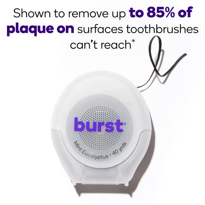 Burst Expanding Dental Floss – Mint Eucalyptus, 120 Yards (Vegan, Paraben Free)
