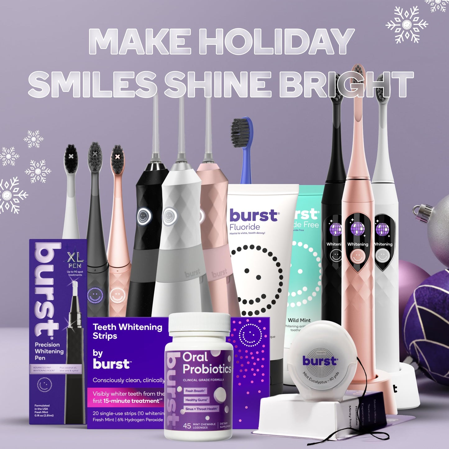 Burst Teeth Whitening Breath Strips Polar Mint (8 Pack) | Kills 93% of Bad Breath Germs | Up to 4 Shades Whiter
