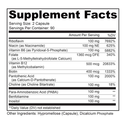 Busy Bee Vitamin B Complex with Choline - 180 Vegan Capsules | Lively Vitamin Co.