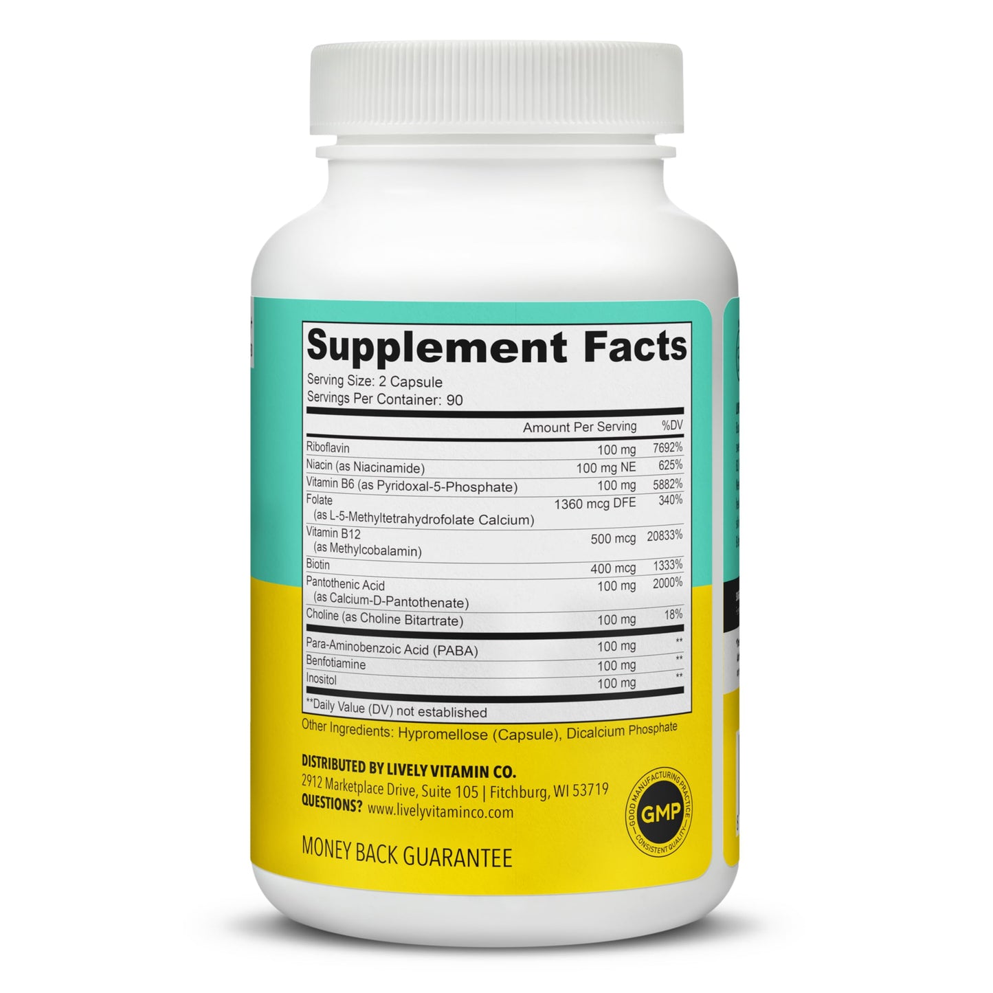 Busy Bee Vitamin B Complex with Choline - 180 Vegan Capsules | Lively Vitamin Co.