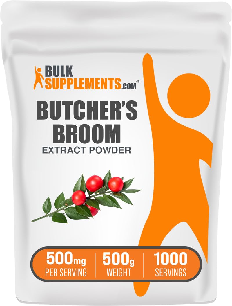 BulkSupplements.com Butcher's Broom Extract Powder – 500 mg/Serving, 500 g (Vegan & Gluten Free)