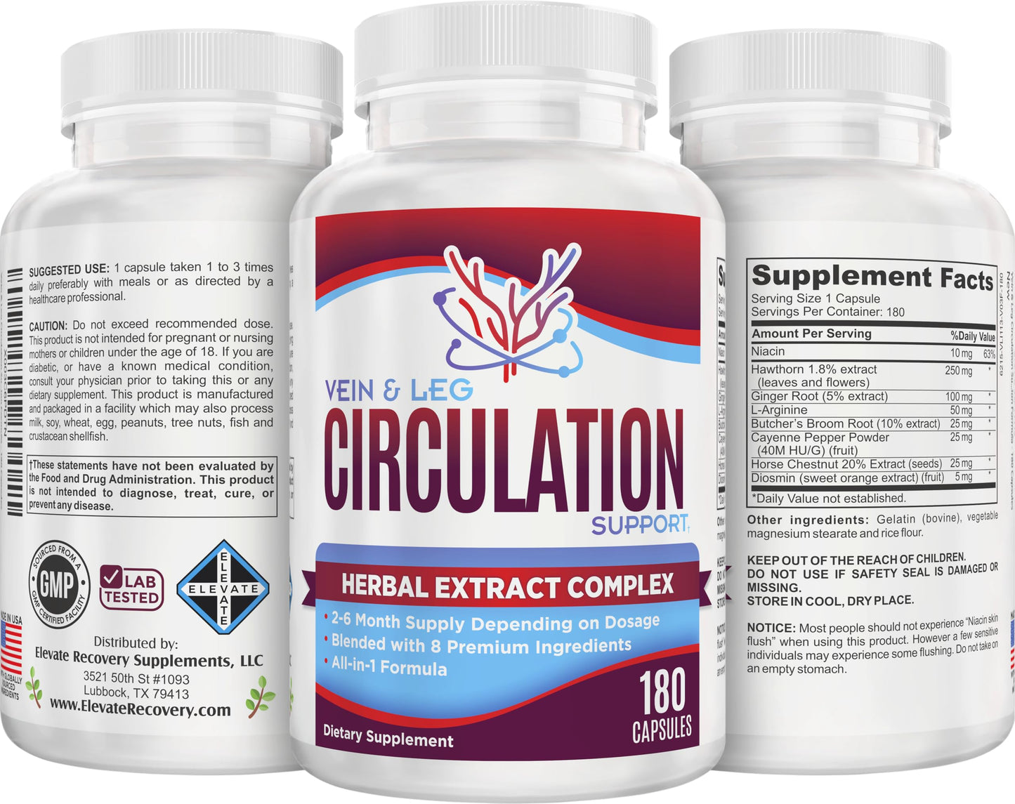 2-Month Vein & Leg Circulation Supplement | 180 Capsules