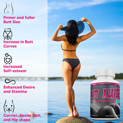 BEAUTIFYEM Butt X-Large Advance Butt Enlargement, Booty Enhancement. Butt Enhancer Pills. Fast Curved Bigger Glutes. 90 Tablets (Not a Butt Cream)