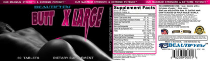 Butt X-Large Butt Enlargement & Booty Enhancement – Natural Glutes Pills (1 Month)