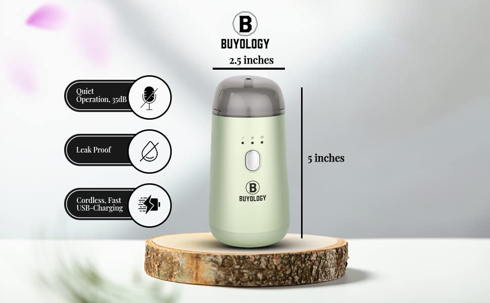 Buyology Rechargeable Car Diffuser – Waterless Nebulizing Aromatherapy (Cordless)