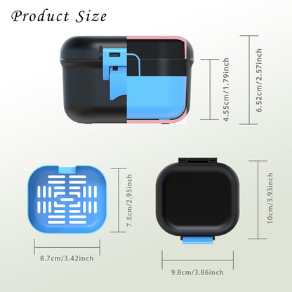 BVN Leak-Proof Denture Case | Black and Bule Denture Cup & Retainer Cleaning Case
