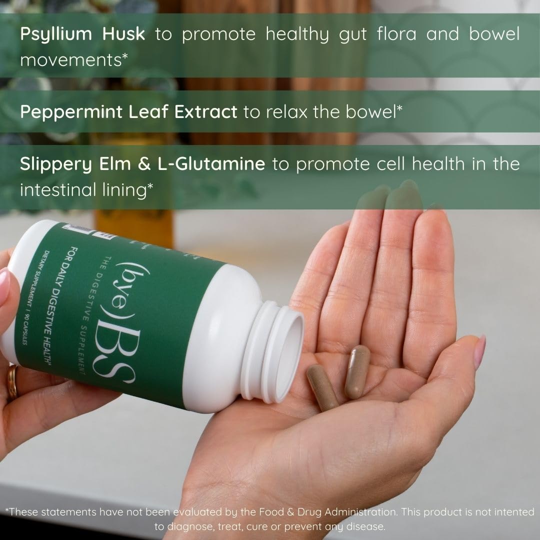 ByeBS Digestive Support – Psyllium Husk, Slippery Elm, Peppermint & L-Glutamine