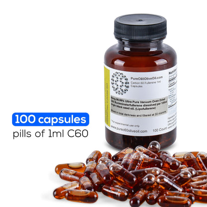 C60 Organic Black Seed Oil Capsules 80mg - 99.99% Pure, Food Grade