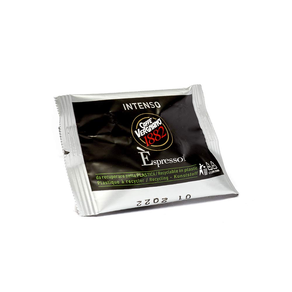 Caffe Vergnano Intenso Espresso Capsules – Nespresso Original Line Compatible, Compostable, Medium Roast, 50 Count (25oz) – Imported from Italy