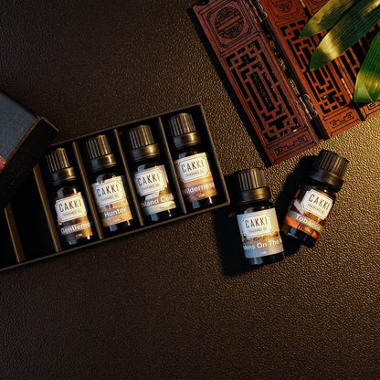 CAKKI Gentleman's Essential Oils Set — 6x10ml Pure Aromatherapy Oils for Candles, Humidifiers & Car Diffusers