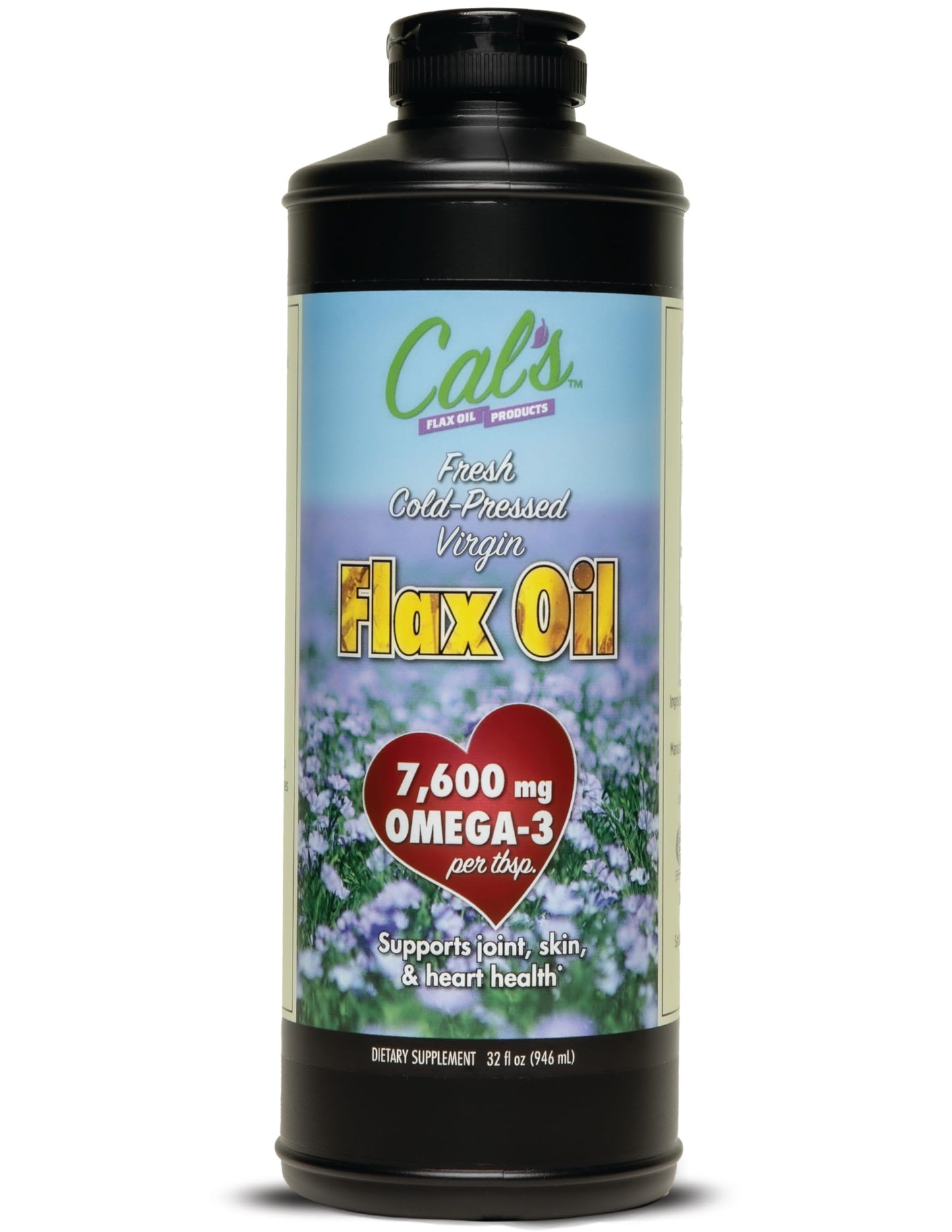 Cal's Flax Oil - Cold Pressed Flaxseed Oil, Omega-3, 32 oz