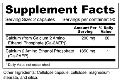Wellness Resources Calcium AEP - Nerve Support & Cell Membrane Health | 925mg Ca-2-AEP per Capsule (180 Capsules)