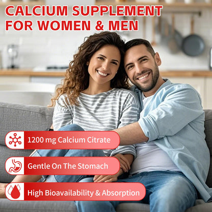 Calcium Citrate Gummies 1200mg - Sugar Free, Gluten Free, Vegan (120 Count)