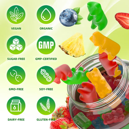Calcium Citrate Gummies 1200mg with Vitamin D3 - 120 Count (2 Pack) | High Absorption