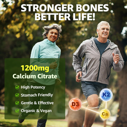 Calcium Citrate Gummies 1200mg with Vitamin D3 & K2 – Mango, 120 Count, Sugar Free