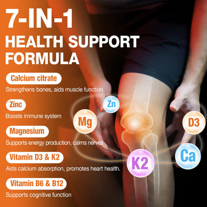 1200mg Calcium Citrate Gummies with Vitamin D3, K2, B6 & B12 – Bone, Muscle & Immune Support