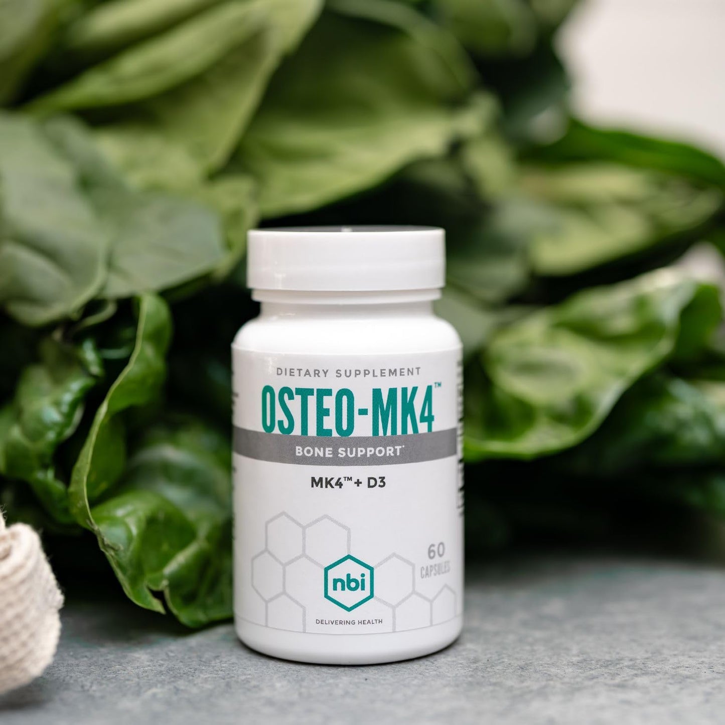 Osteo-MK4 Bone Support - Vitamin D & K Complex, 60 Veggie Capsules | NBI