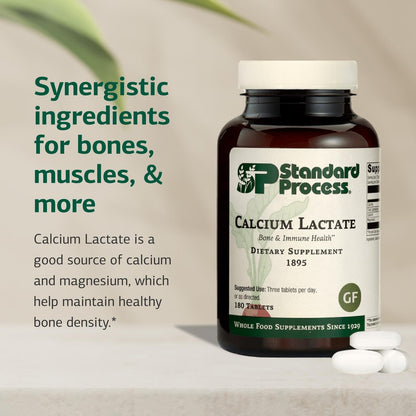 Standard Process Calcium Lactate – Bone & Immune Health (180 Tablets) | Vegan, Gluten-Free