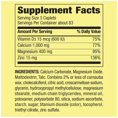 Calcium Magnesium Zinc with Vitamin D3 - Calcium 600 mg Supplement | Bone, Muscle & Immune Support | STS Sticker