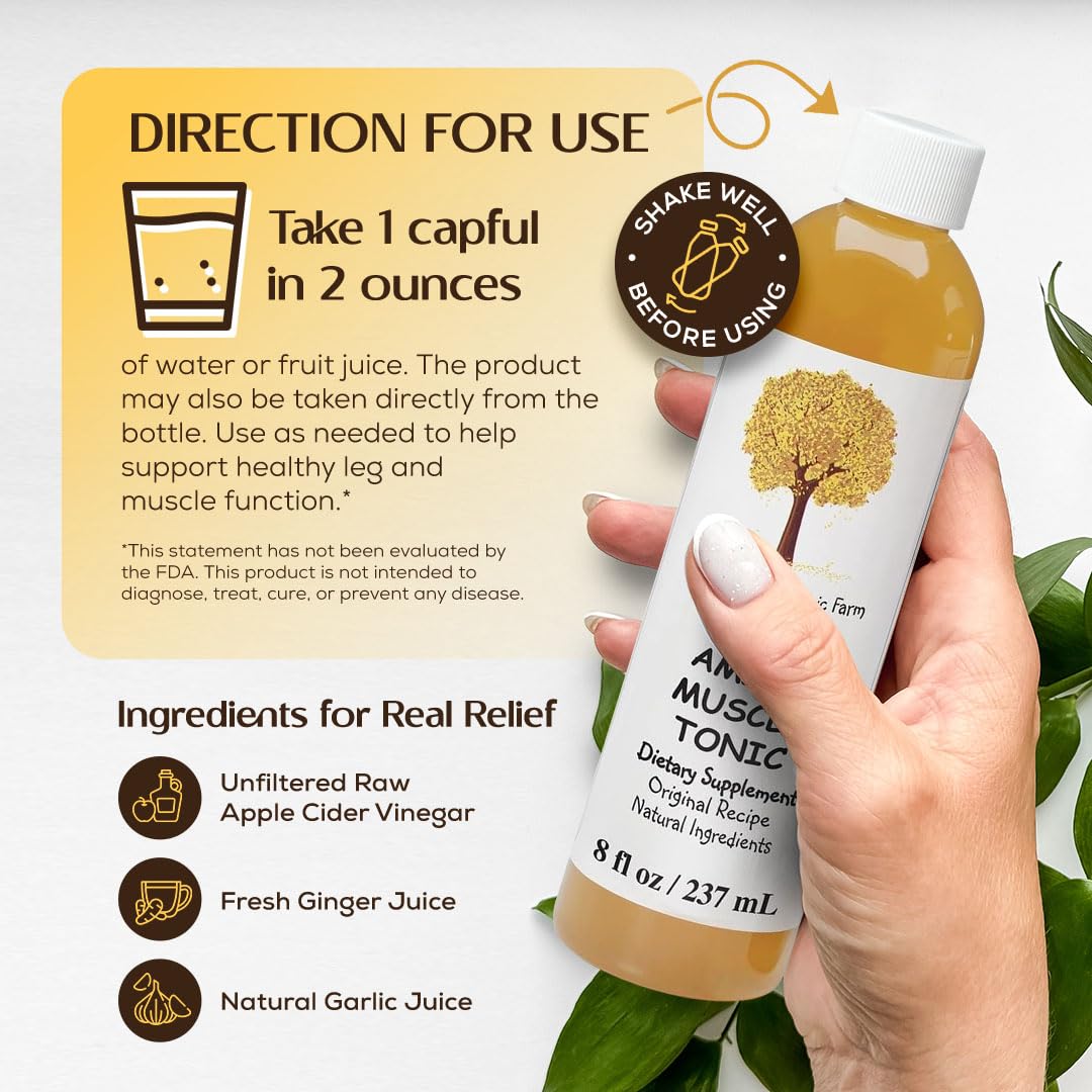 Caleb Treeze Old Amish Muscle Tonic — Natural Leg & Foot Cramp Relief (Pack of 3)